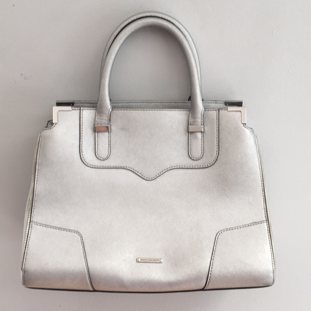 Rebecca Minkoff Silver Saffiano Tote
